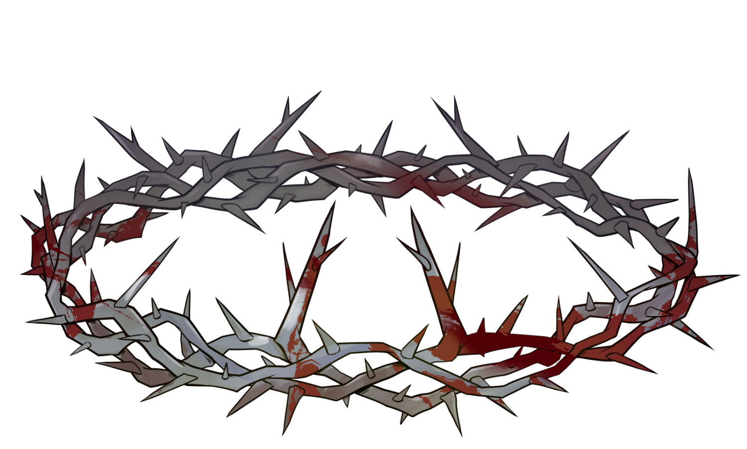 A thorny crown made of metal, an example for materials I have drawn as commissions