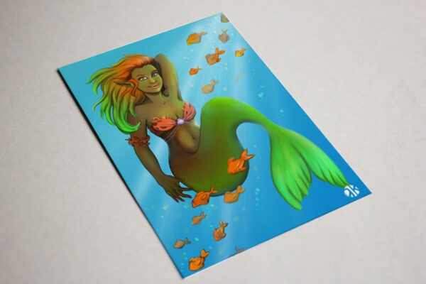 Mermaid with Fish Miniprint - Image 2